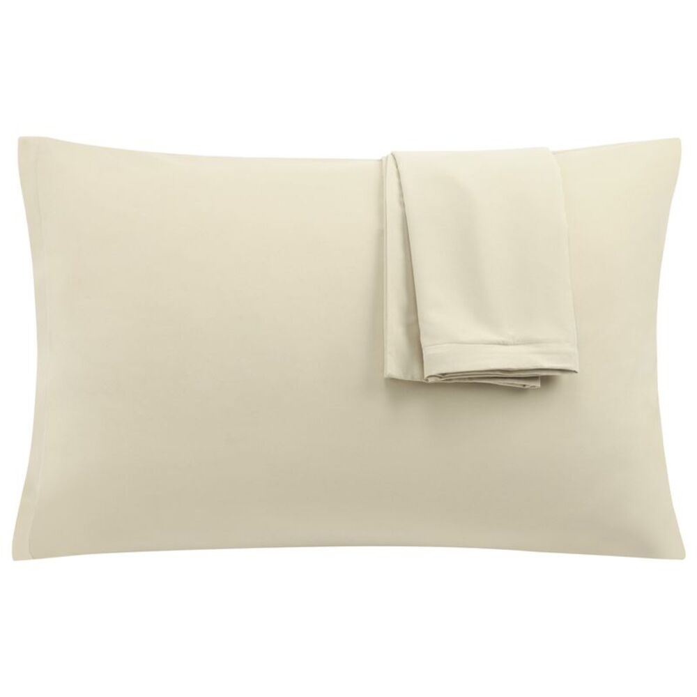2pcs Pillow Cases Soft Microfiber Pillowcases with Zipper (20"x36") Khaki
